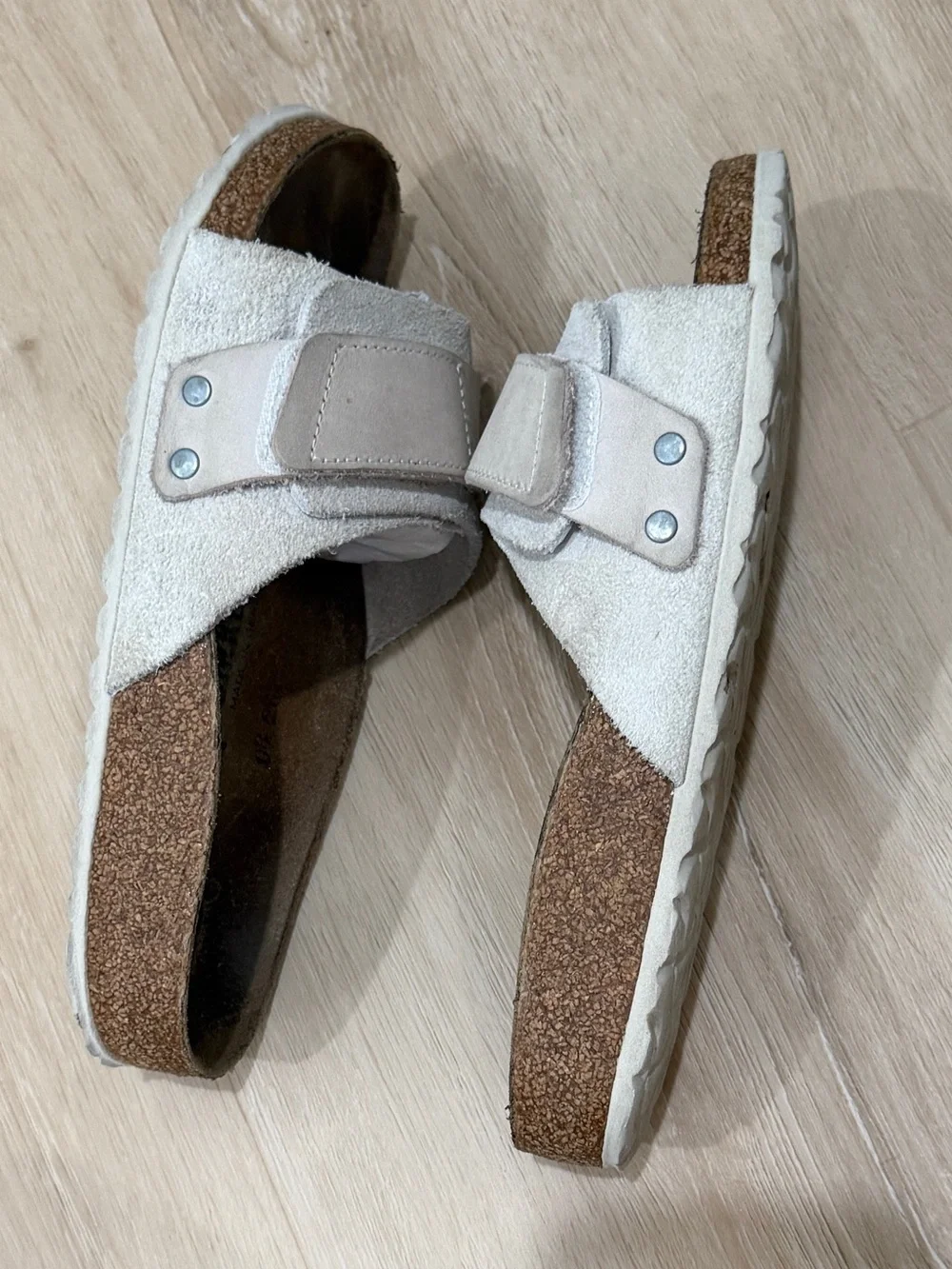 Birkenstock Women's Sandal in Light Beige with Adjustable Strap